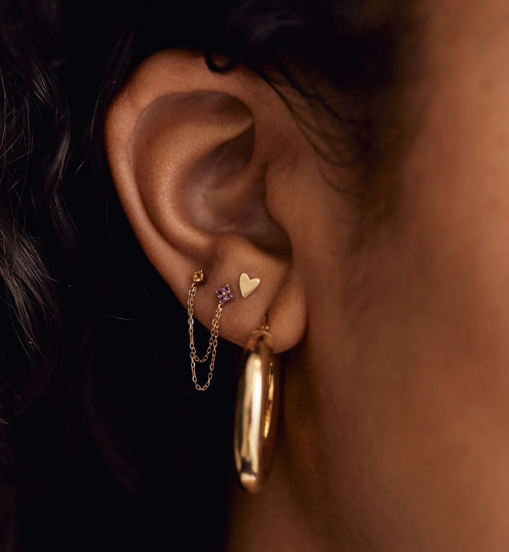 Single Distant Lover Stud Earring 14K - Image 3