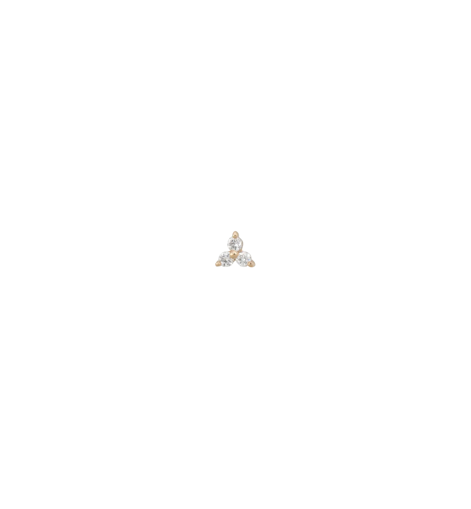 Single Trio Diamond Stud 14K - Image 4