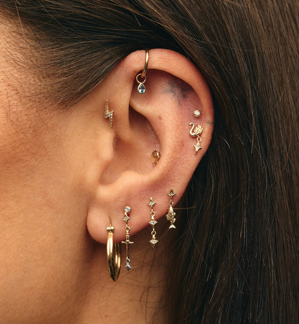 Single Twined Souls Stud Earring 14K - Image 4